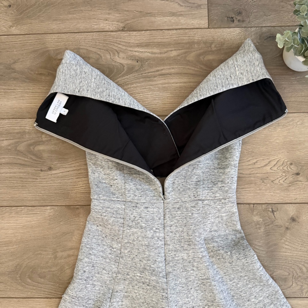 10 Crosby Derek Lam Gray Cutout Mini Dress Size 0 - Picture 6 of 7